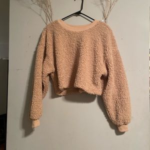 Fluffy Pinkish Crop Sweater